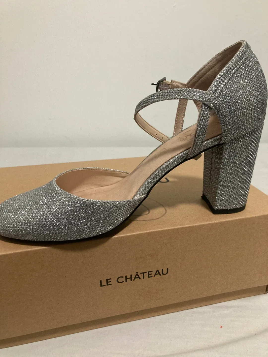 Le Chateau Silver Mary Jane Pumps image indicator(3)