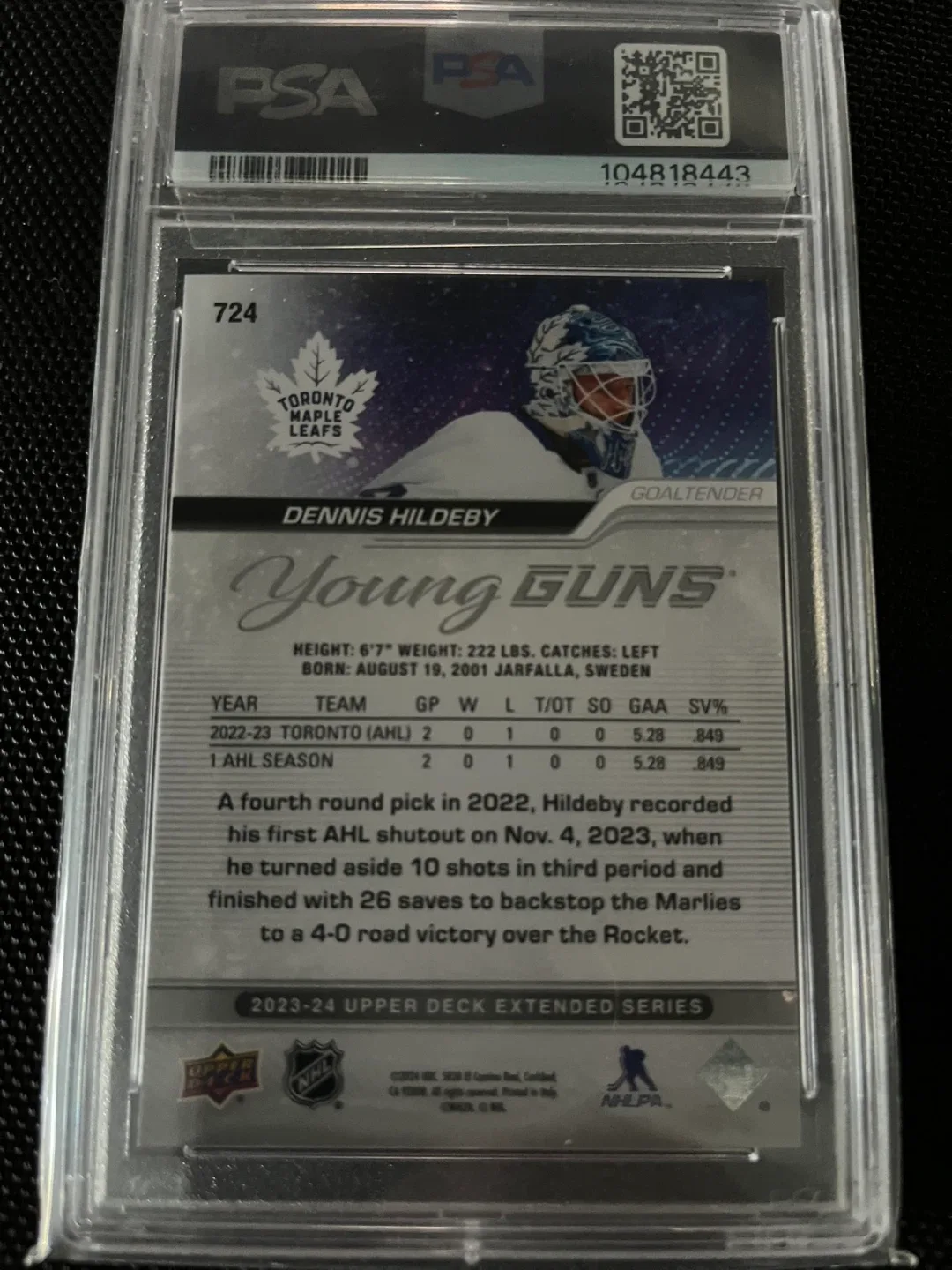 2023 Upper Deck Dennis Hildeby Young Guns Hockey Card image indicator(2)