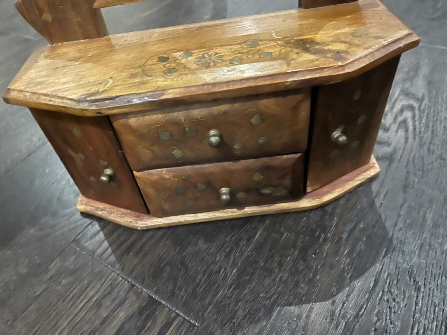 Wooden Vanity Mirror with Drawers - photo 4