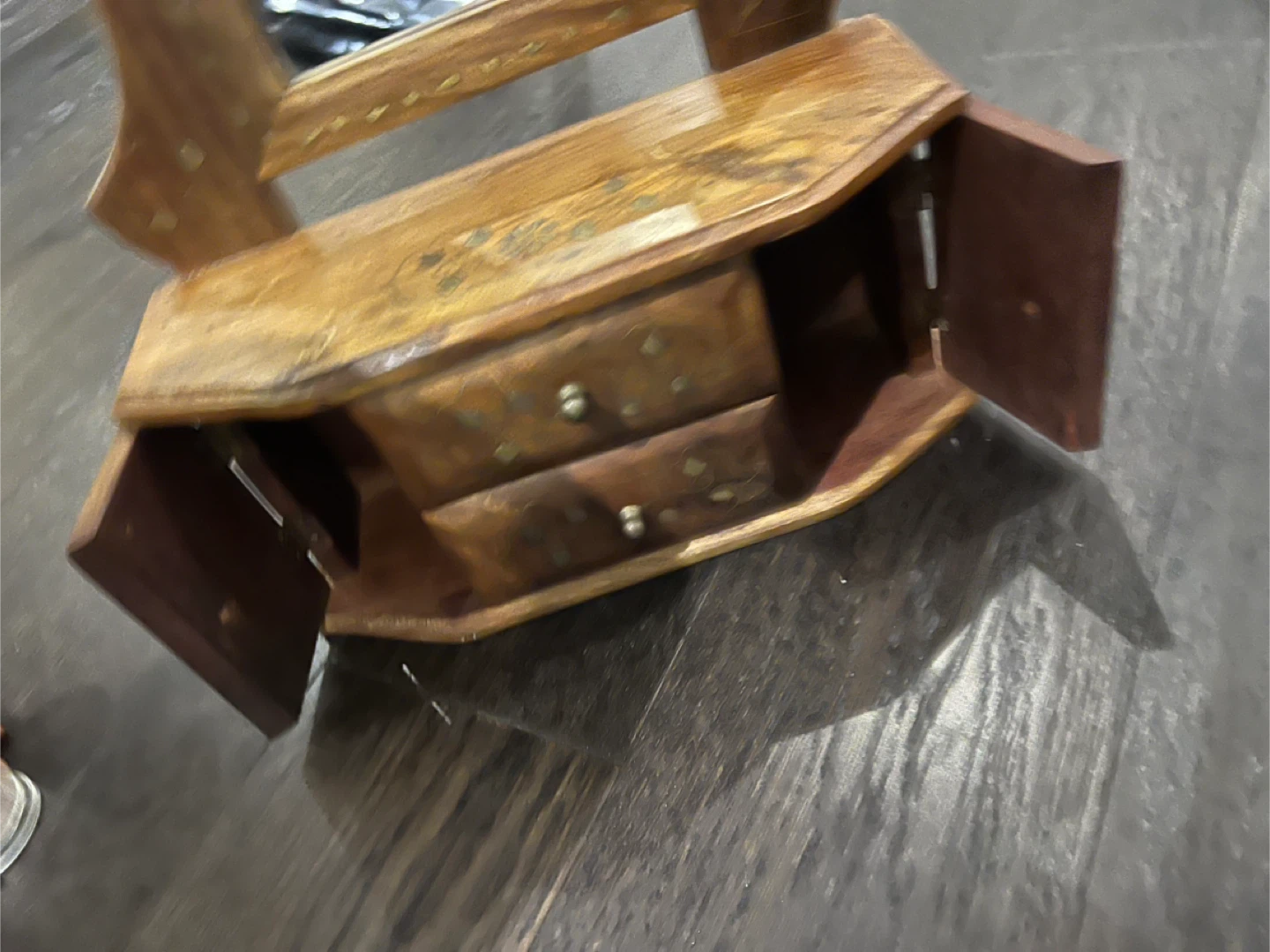 Wooden Vanity Mirror with Drawers - photo 3