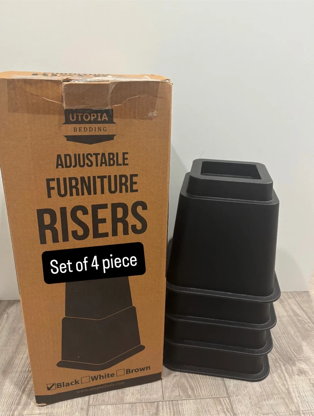 Utopia Bedding Adjustable Furniture Risers - Set of 4