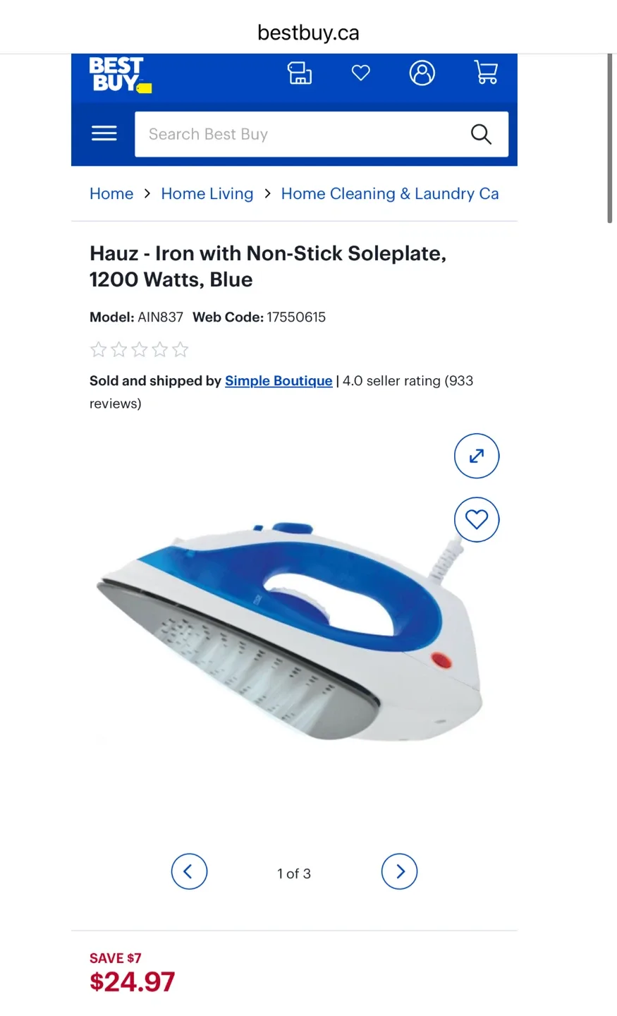 Iron with Non Stick Soleplate by Hauz image indicator(5)