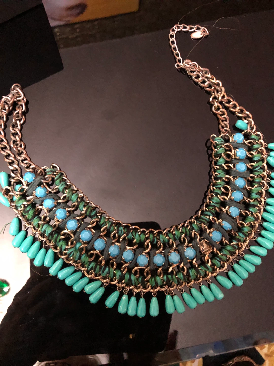 Turquoise & Green Statement Necklace - photo 2