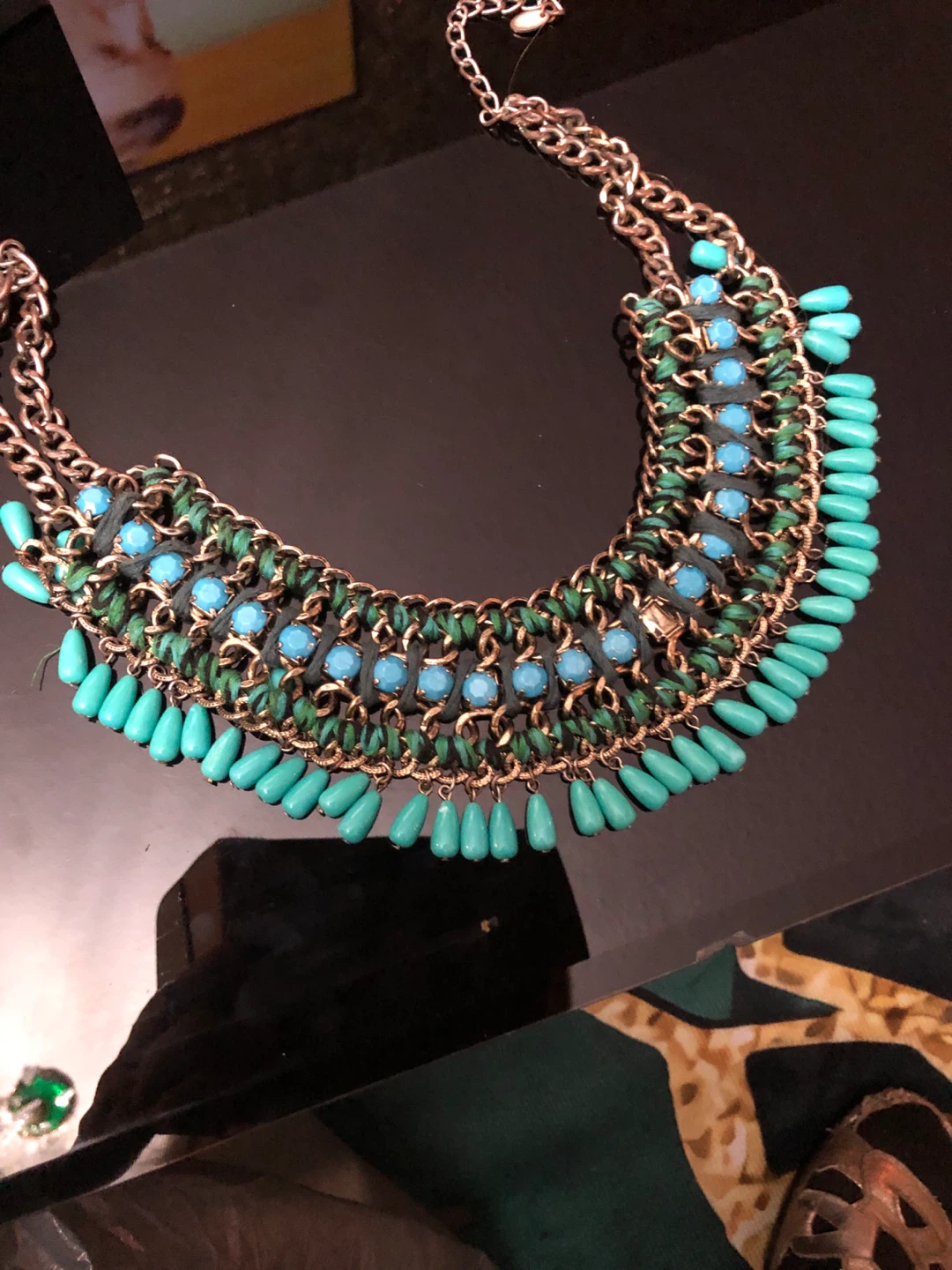 Turquoise & Green Statement Necklace - photo 3