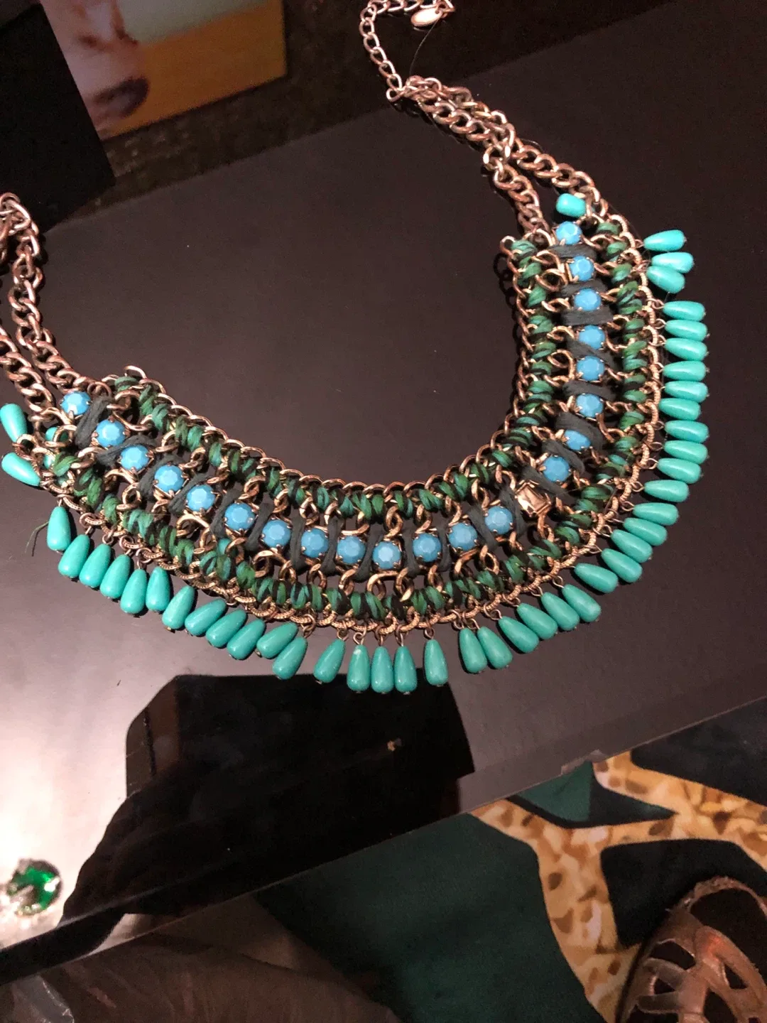 Turquoise & Green Statement Necklace image indicator(3)