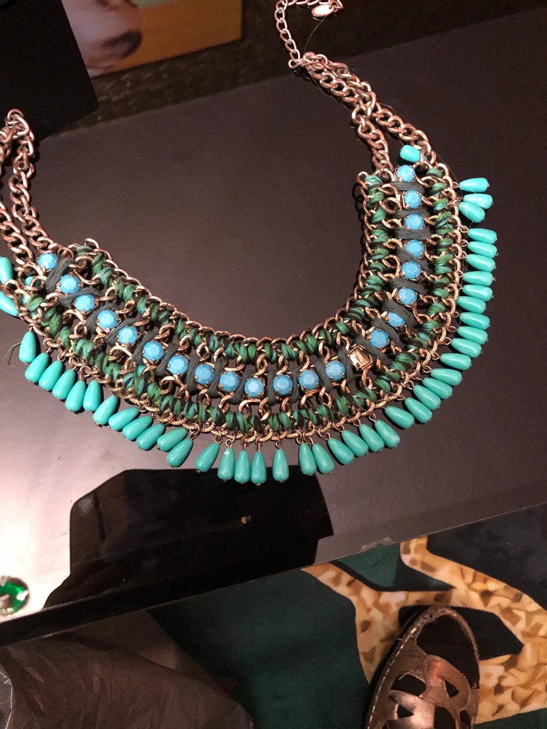 Turquoise & Green Statement Necklace