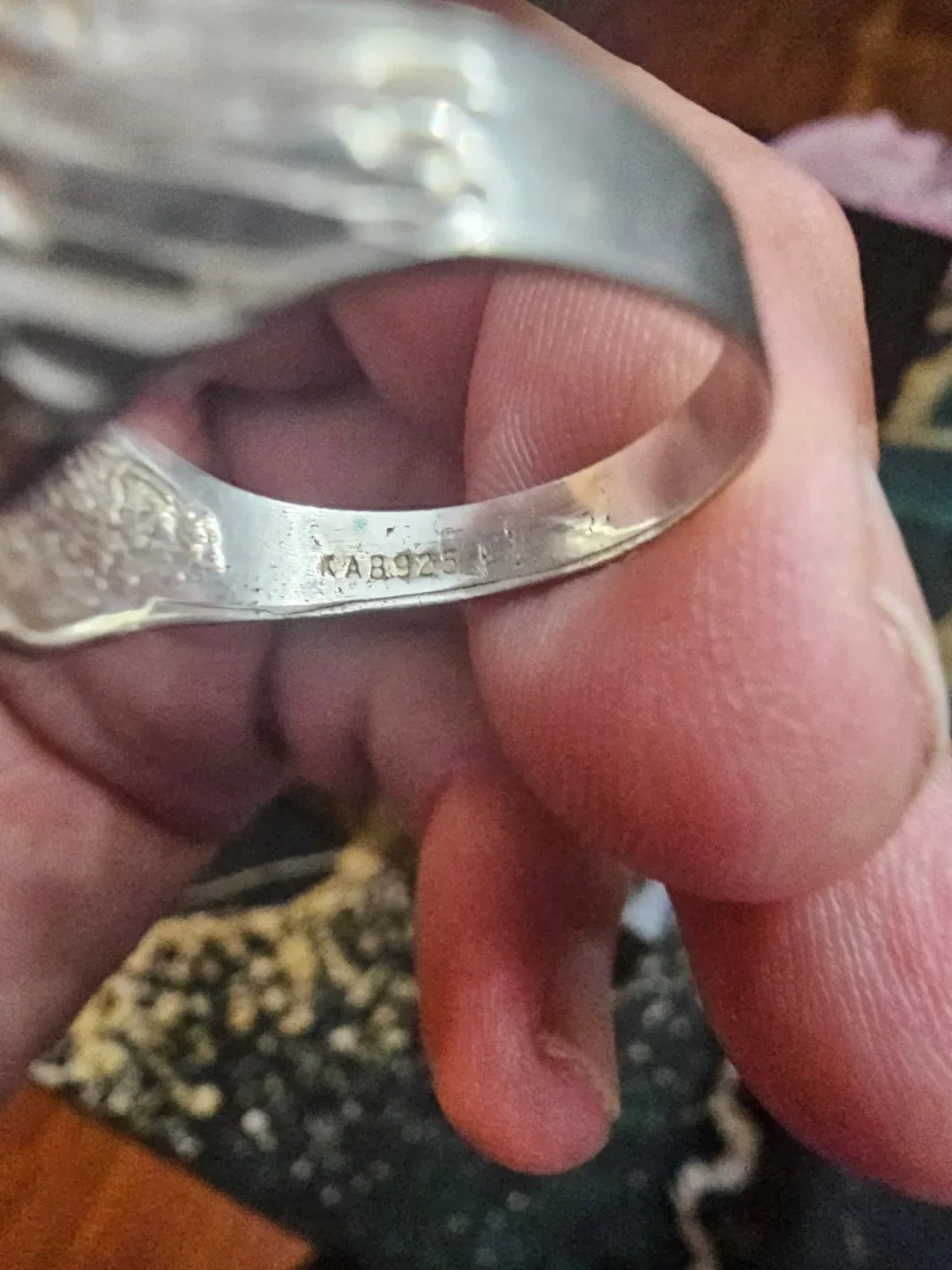 KAB925 Silver Ring 2 emerald size 9.5 image indicator(3)