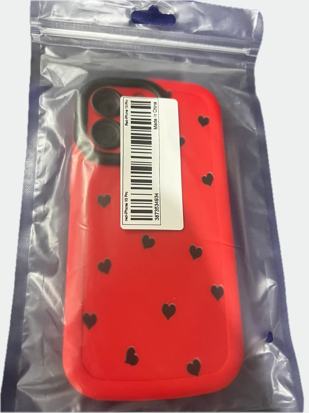 Red iPhone 13 Pro Case with Hearts - New!