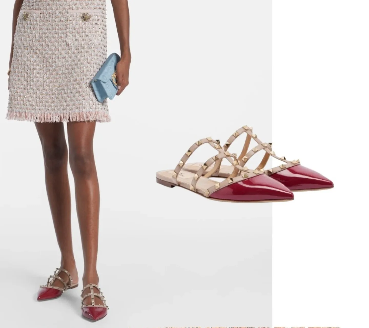 Burgabdy Rockstud Flats Slippers image indicator(6)