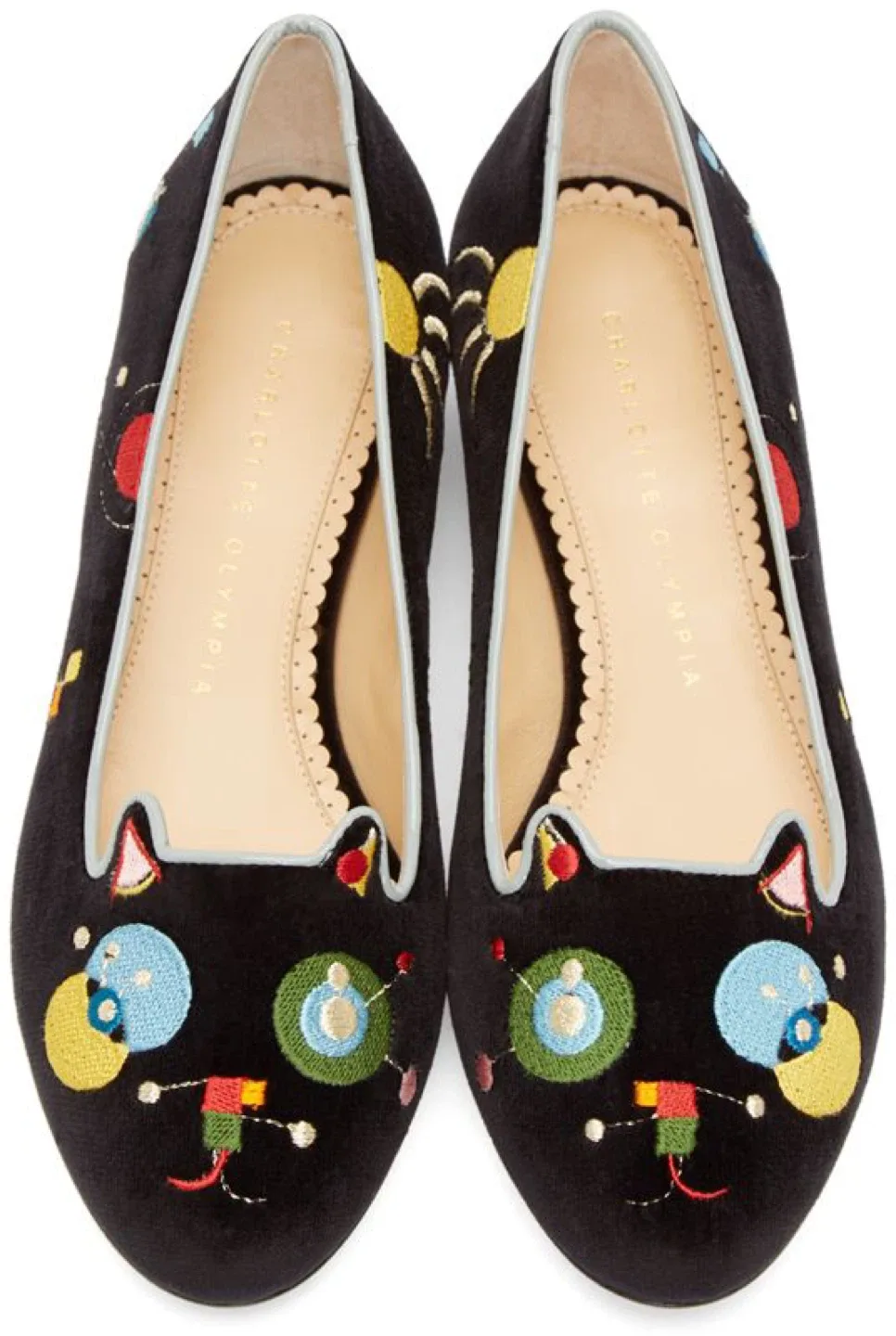 Black Velvet Kitty Flats Size 37