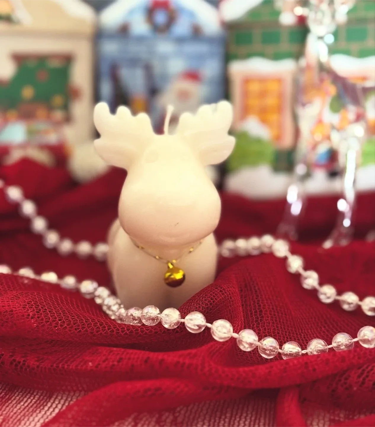 Cute Moose Christmas Candle