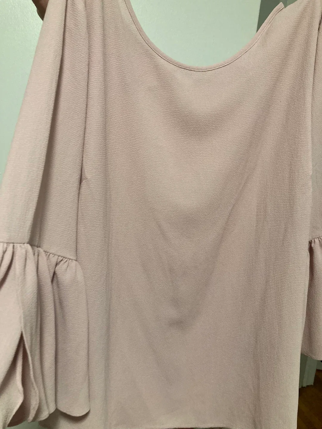 Pinkish Mauve blouse with slit bell sleeves