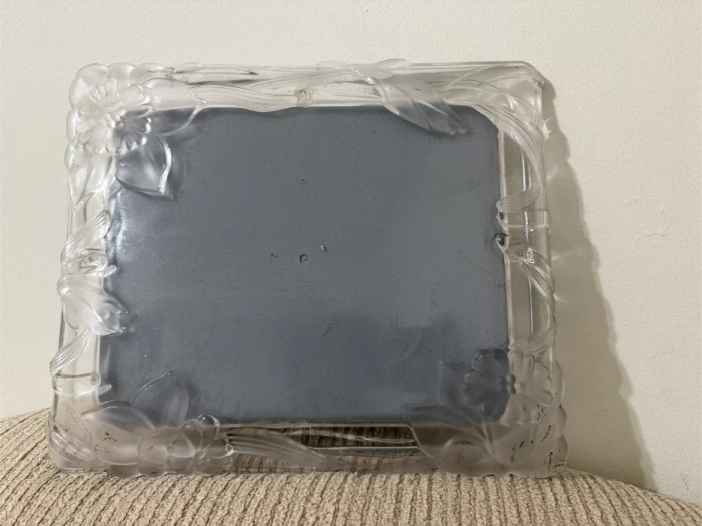 Heavy Cut Crystal Picture Frame with Metal Back | Elegant Floral