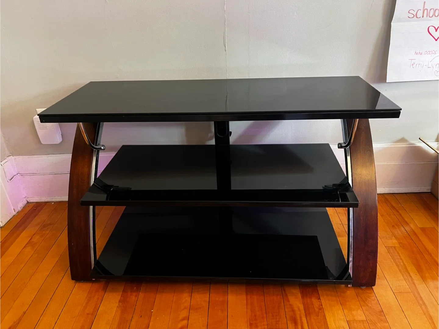 Black Glass TV Stand