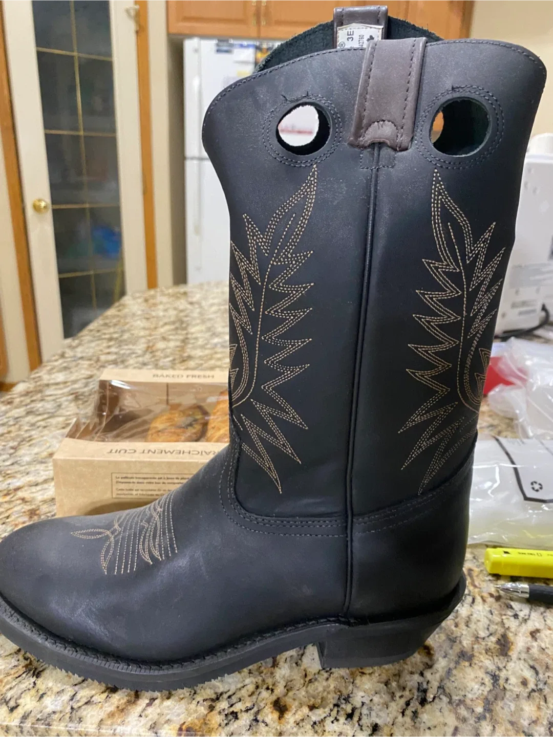 Black Leather Western Boots