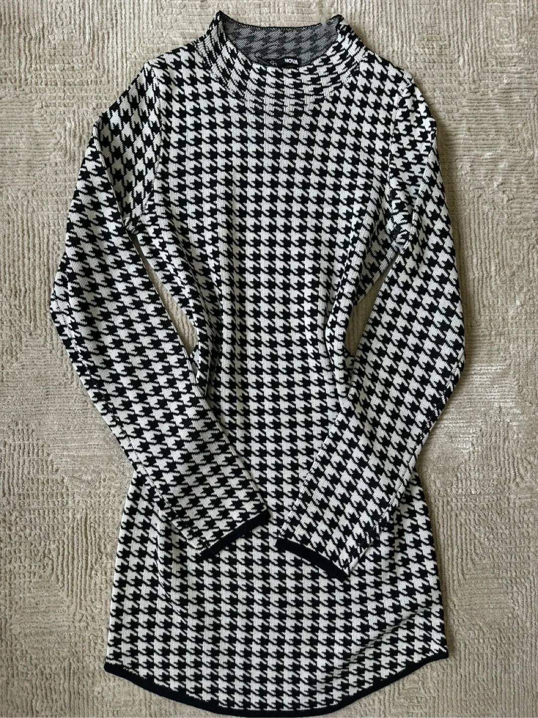 New Fashion Nova Houndstooth Mini Dress - Size M