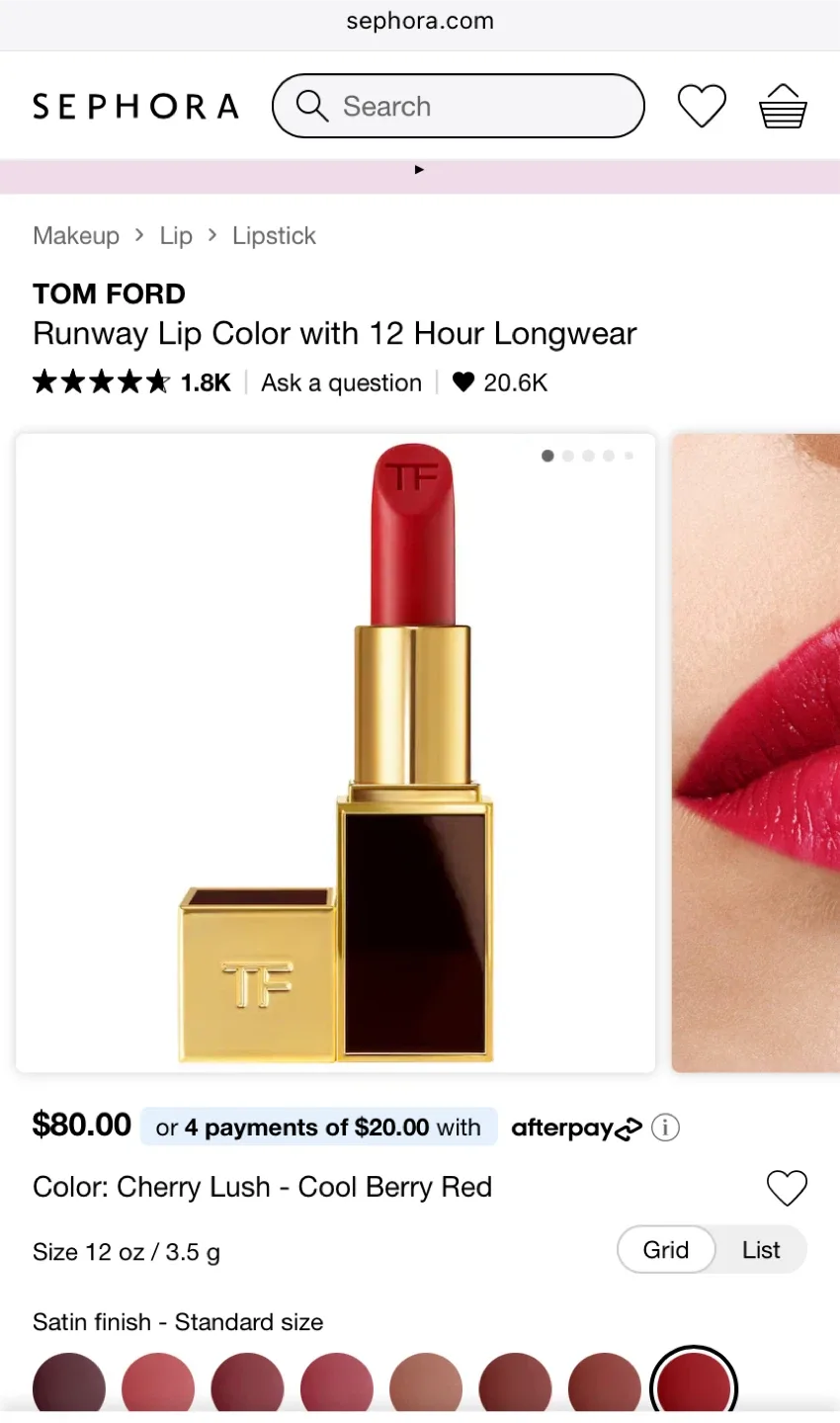 Tom Ford Cherry Lush Lipstick - New