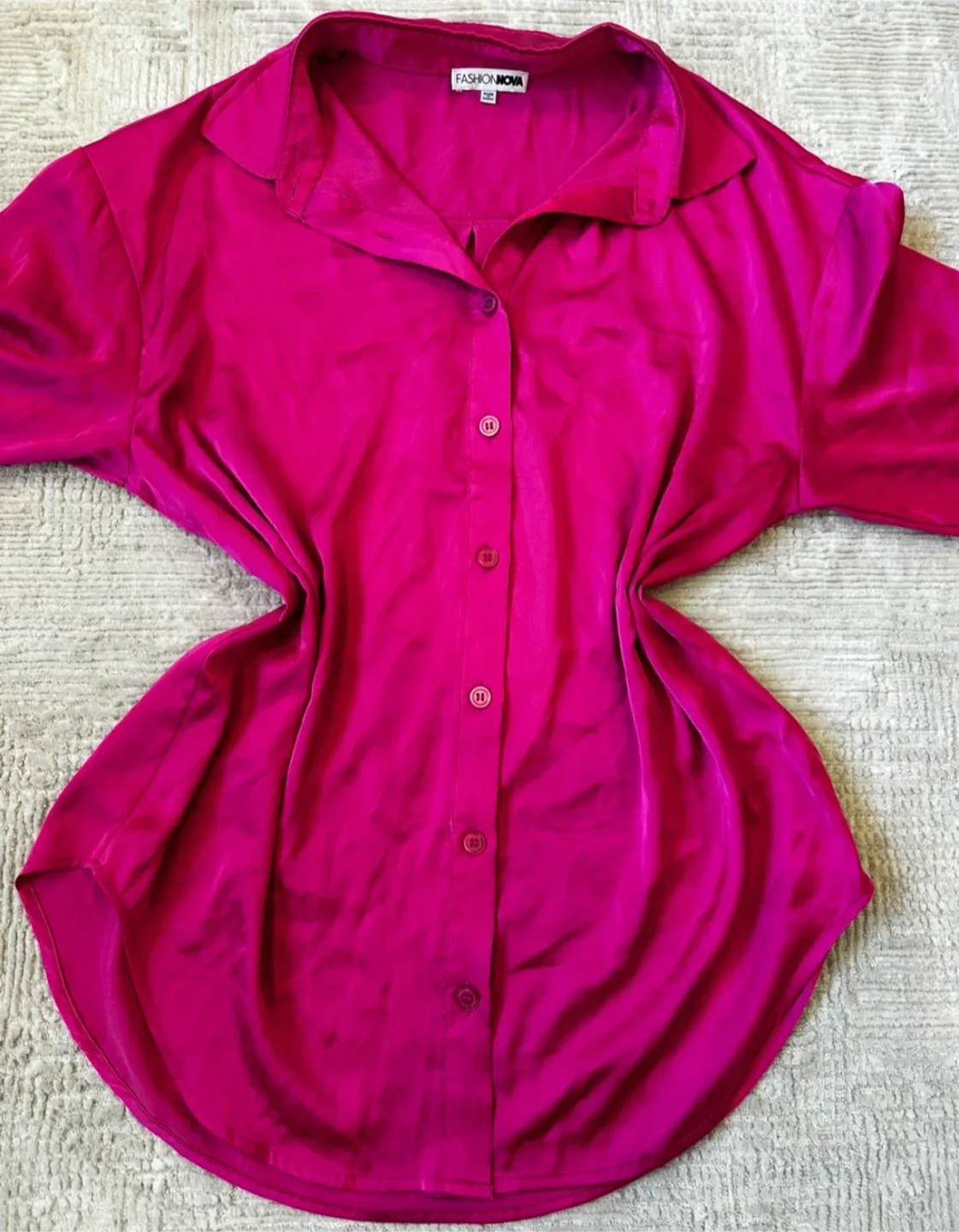 Fashion Nova Pink Button-Down Shirt - Size S