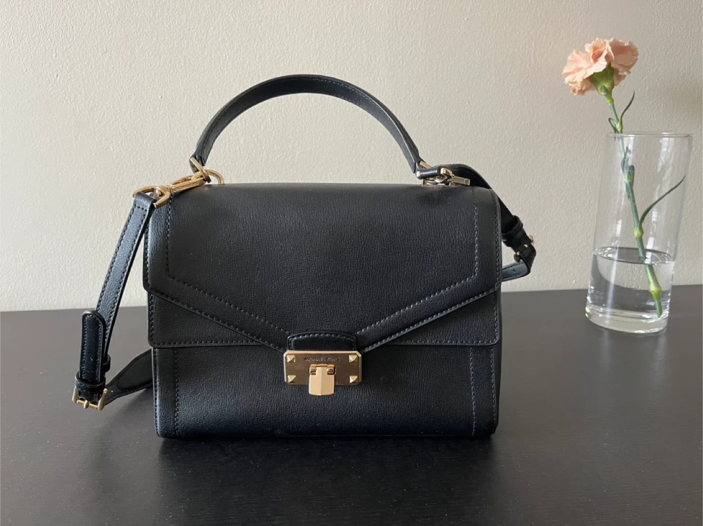 Michael Kors Black Leather Satchel