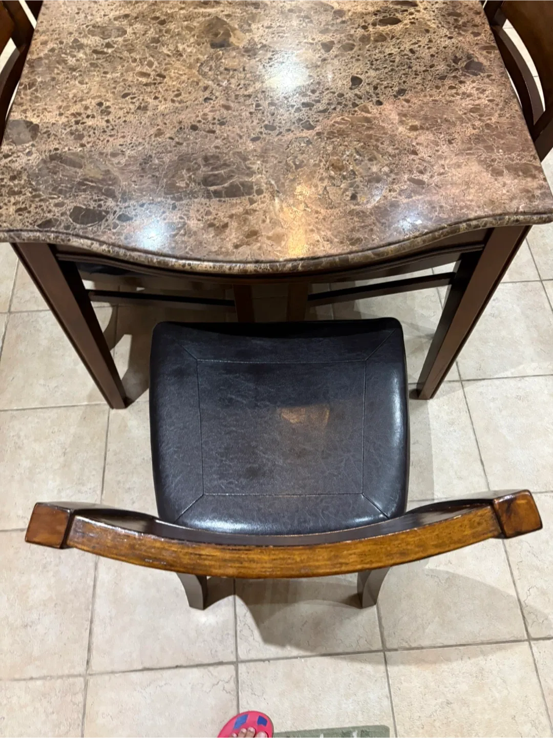 Dining Table with 6 Chairs - Brown Marble image indicator(5)