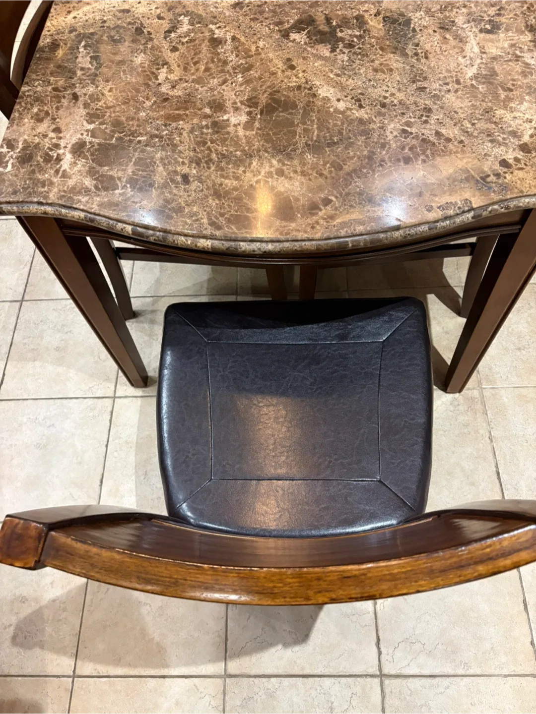 Dining Table with 6 Chairs - Brown Marble image indicator(6)