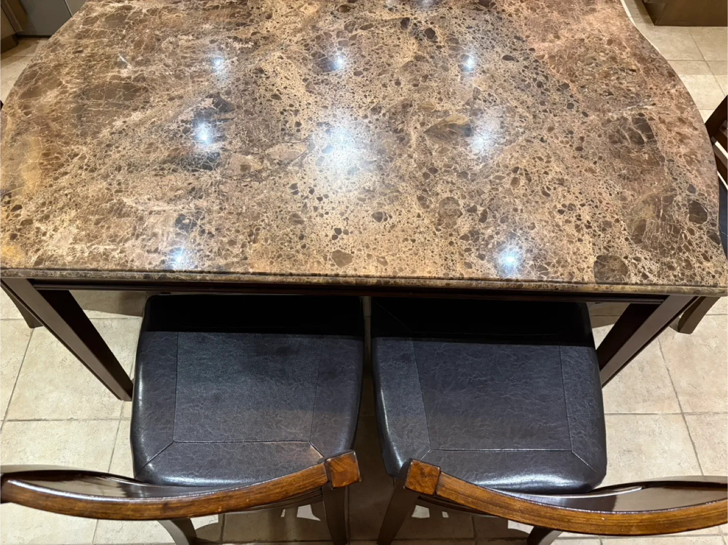 Dining Table with 6 Chairs - Brown Marble image indicator(7)