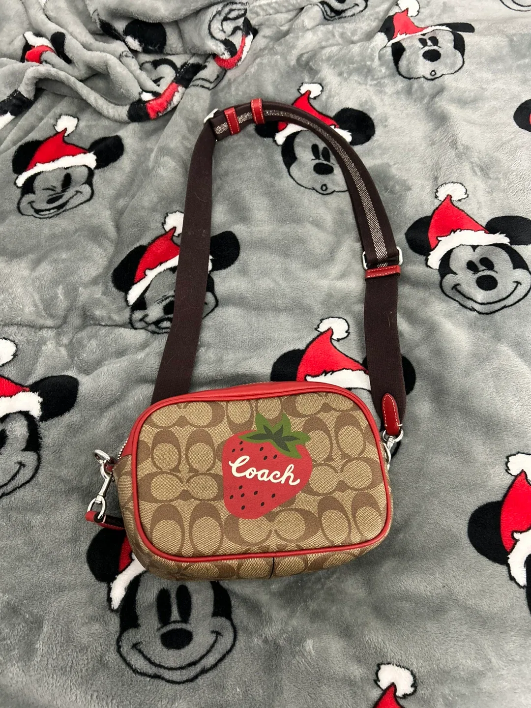 Coach Strawberry Print Camera Bag