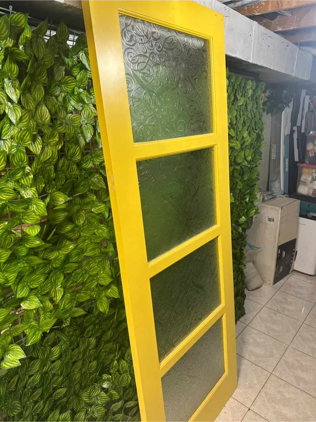 Yellow Glass Panel Interior Door 30x80