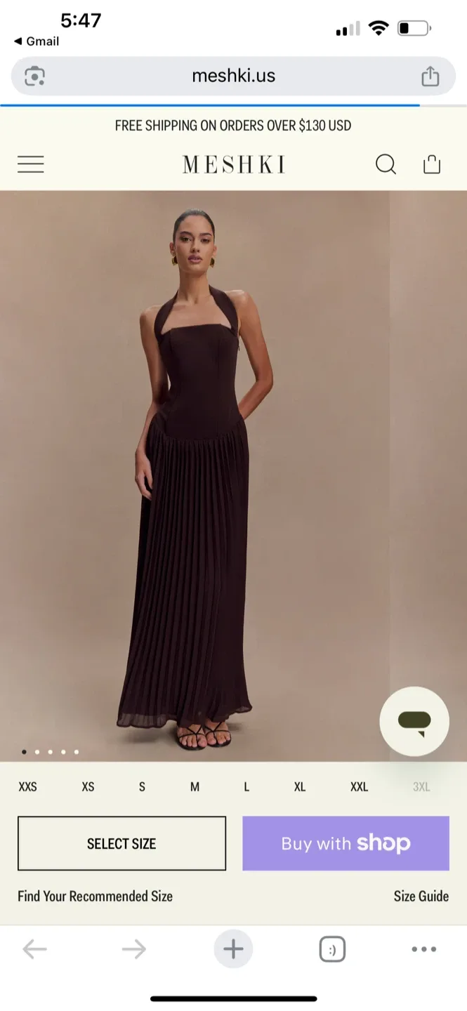 Meshki Brown Maxi Dress Size L