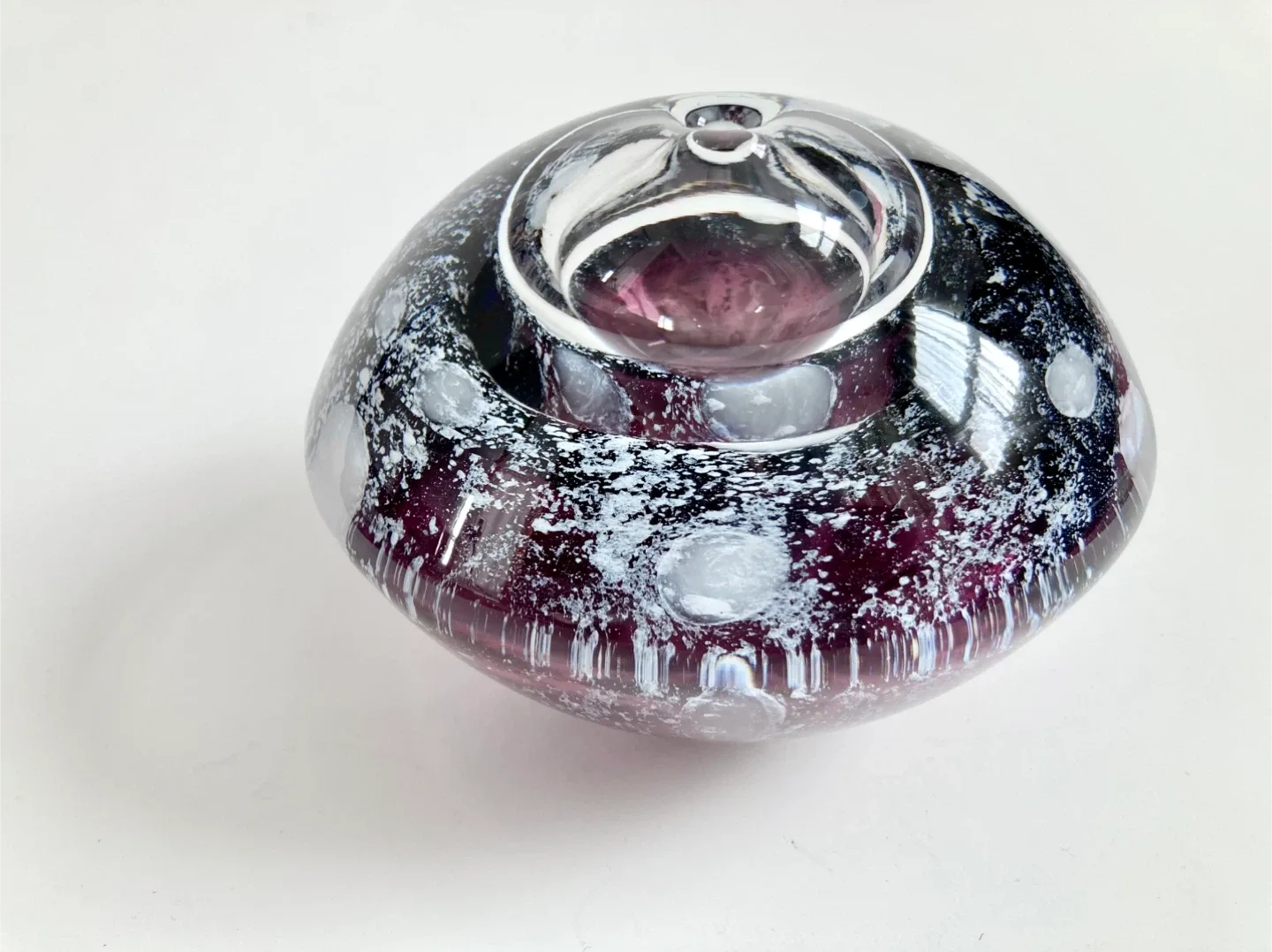 Vintage MCM Krosno Poland Art Glass Oil Lamp