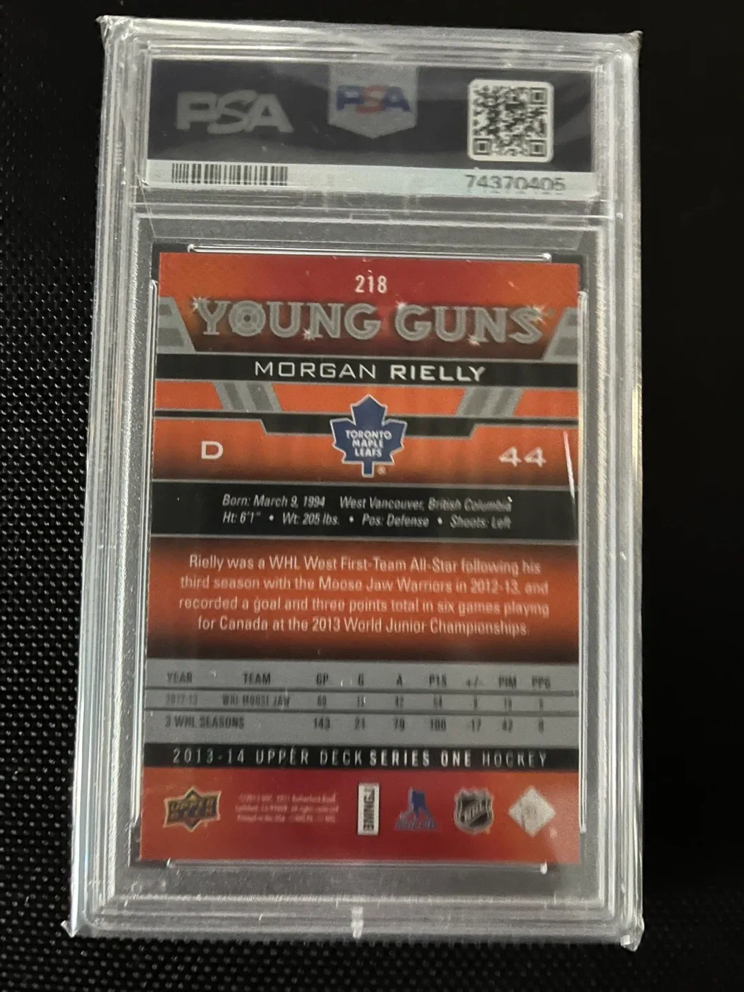 Morgan Rielly 2013 Upper Deck Young Guns Rookie Card image indicator(2)