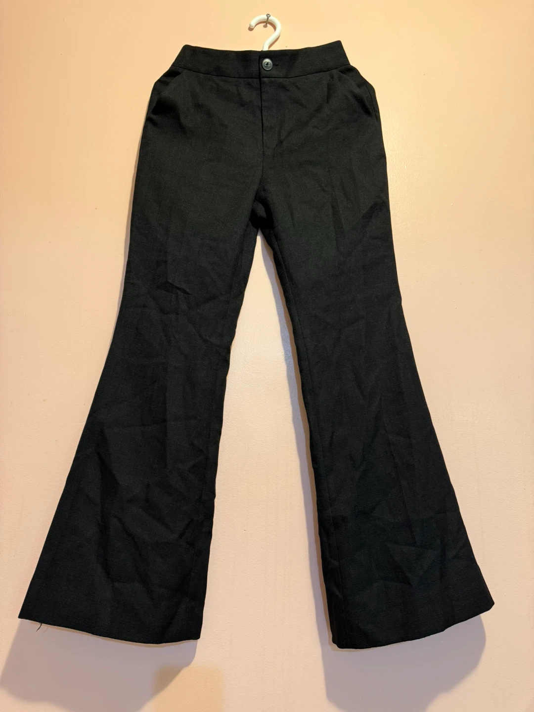 Black Flare Leg Pants.Length 100cm(6475621363)message