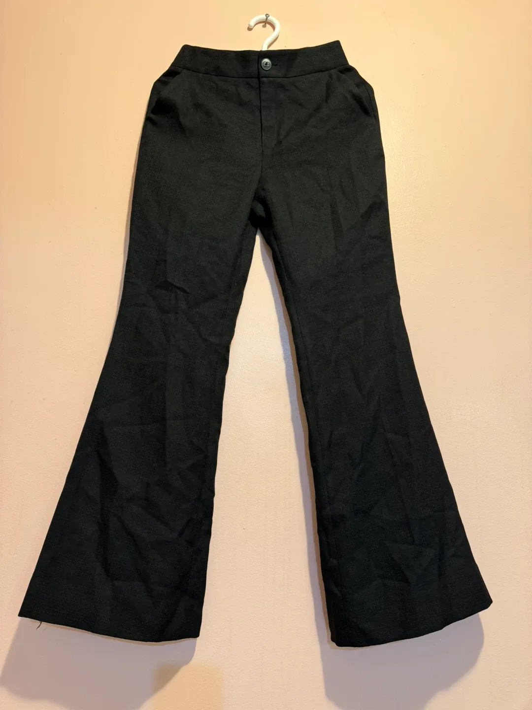 Black Flare Leg Pants.pants length 100cm