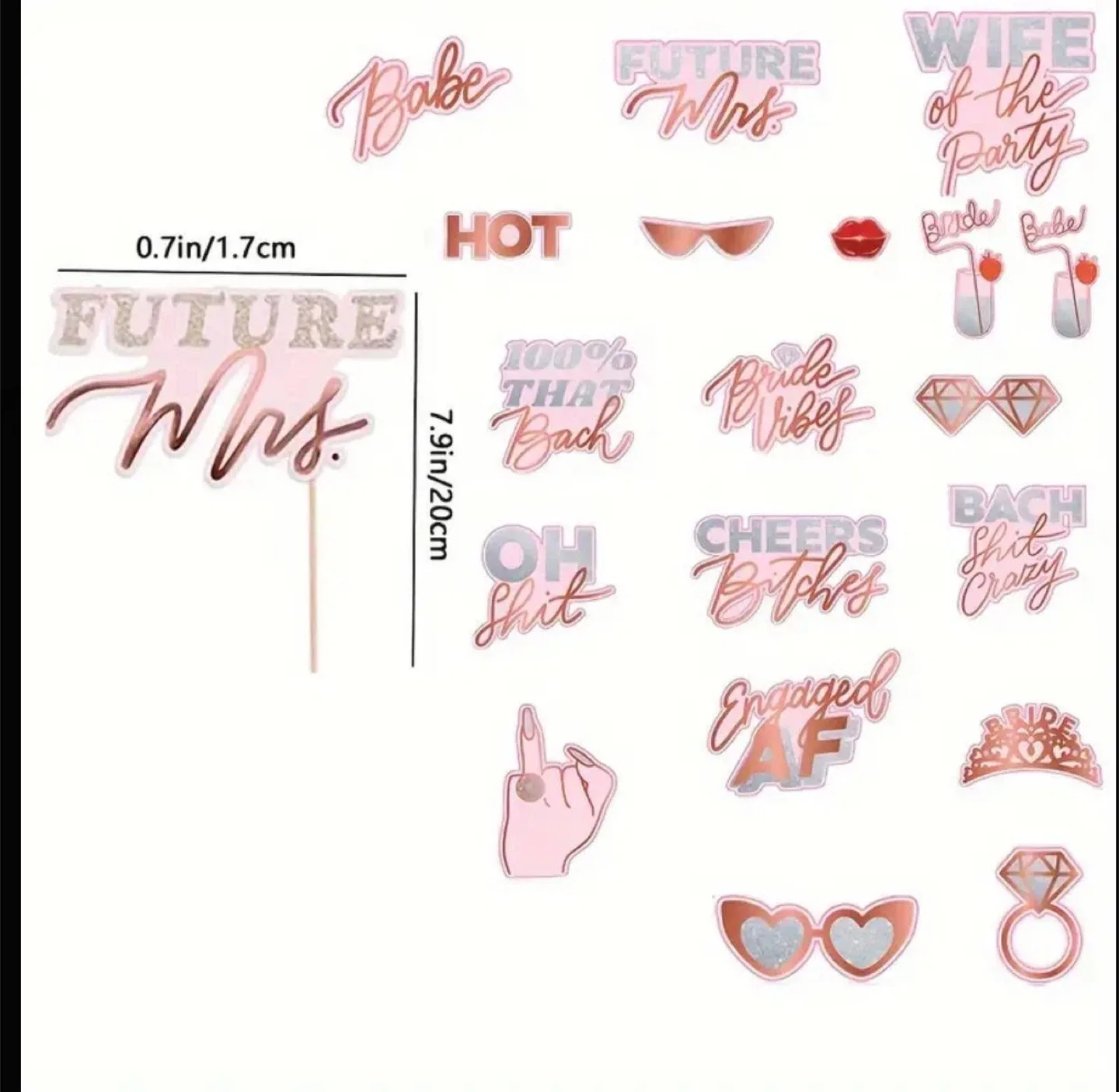 24 Piece Bachelorette Party Photo Booth Props image indicator(3)