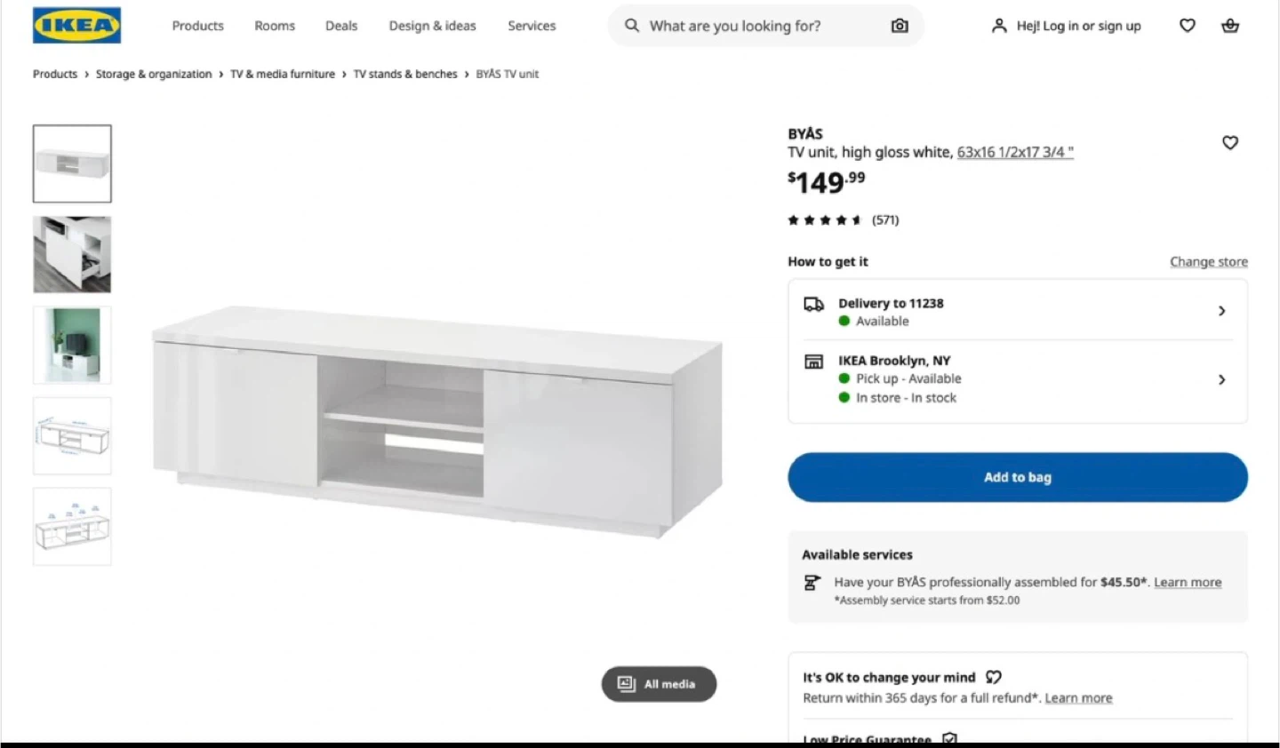 BUNDLE: Samsung 65” TV + TV stand - photo 3