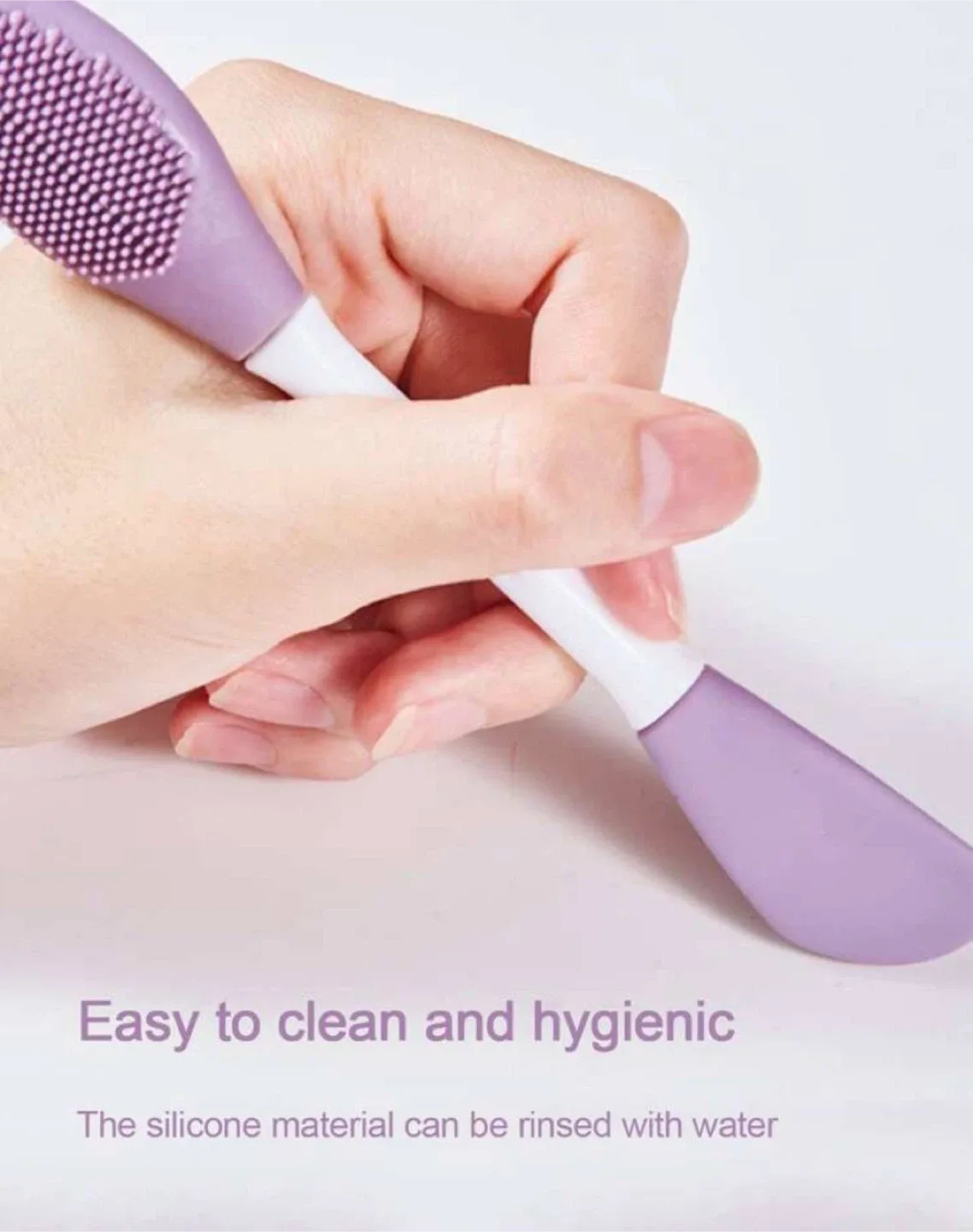 Double head silicone face mask brush , massager , spatula image indicator(3)