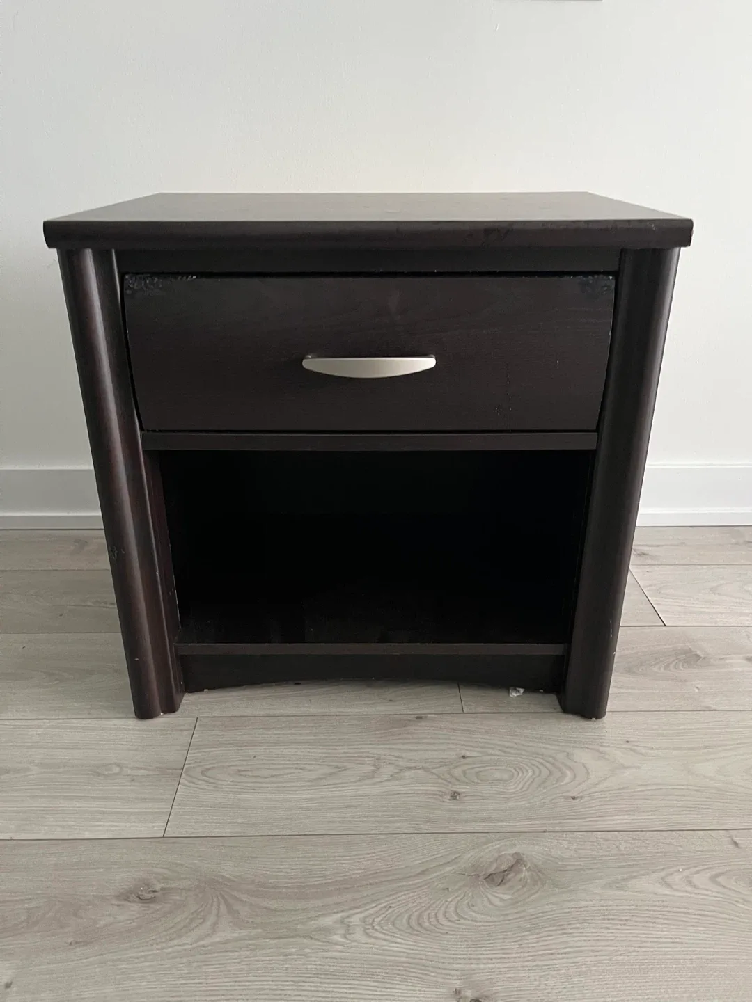 Dark Brown Nightstand with Drawer
