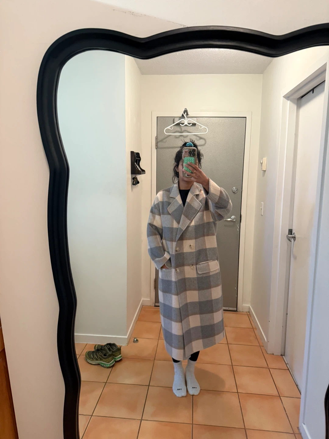 Oak + Fort Plaid Wool Blend Coat - Size S - photo 5