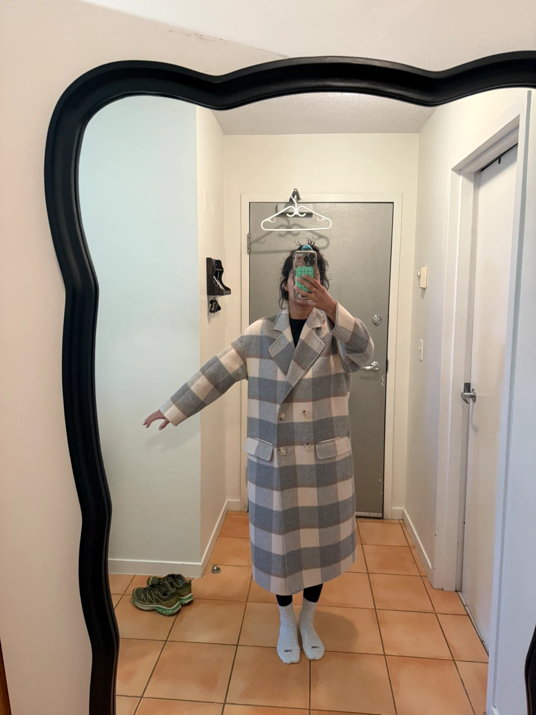 Oak + Fort Plaid Wool Blend Coat - Size S - photo 4