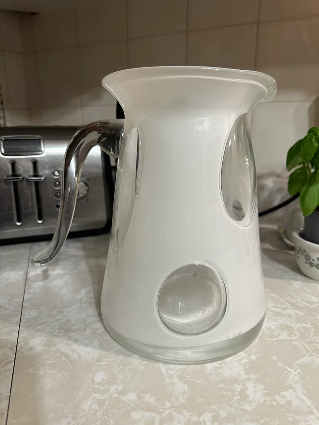 White Glass Pitcher