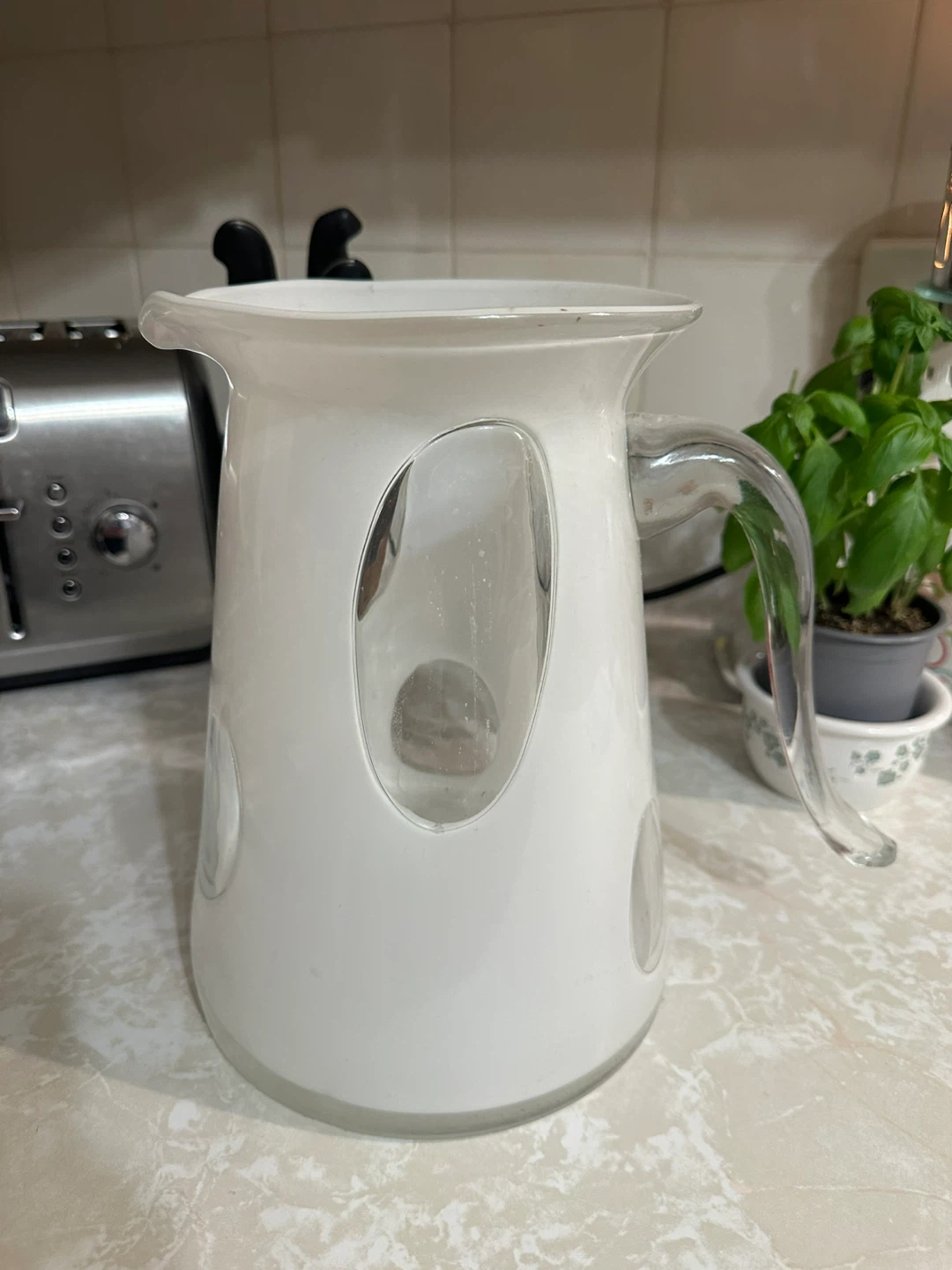White Glass Pitcher - photo 2