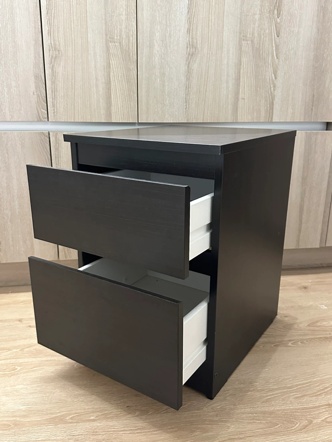 Black Wood Nightstand