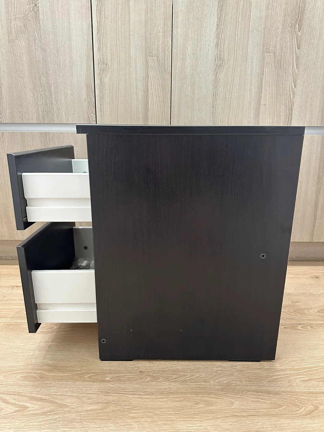 Black Wood Nightstand - photo 2