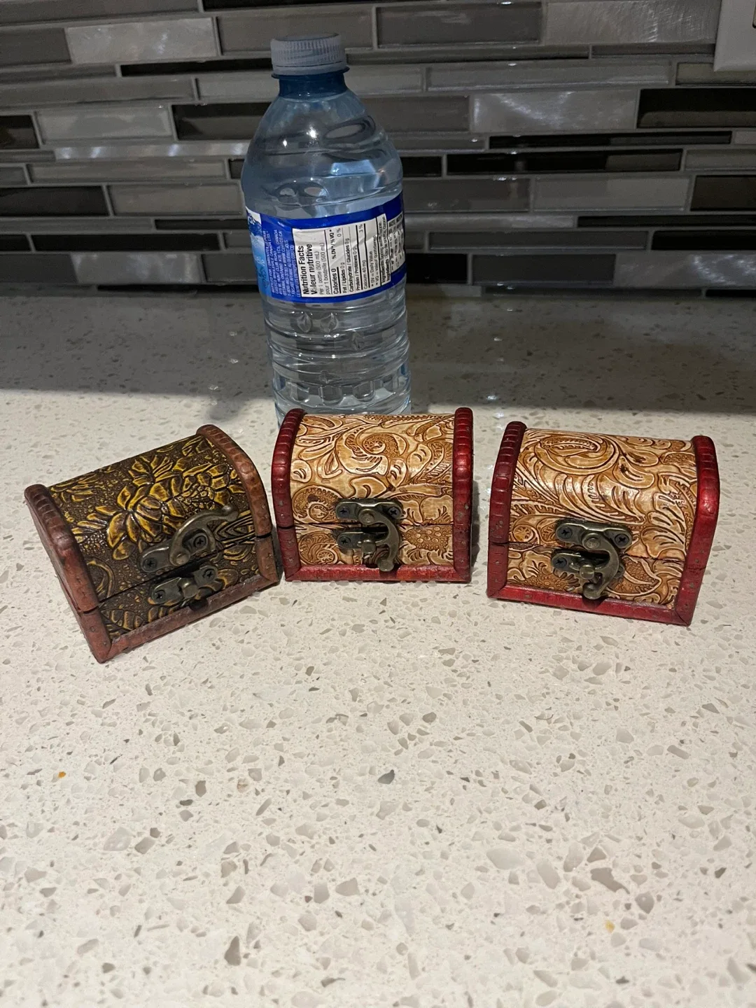 Set of 3 Decorative Wooden Treasure Chests