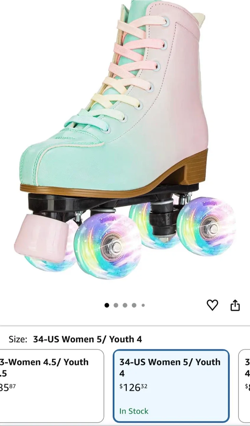 Pastel Roller Skates - Women's US 5 / Youth 4