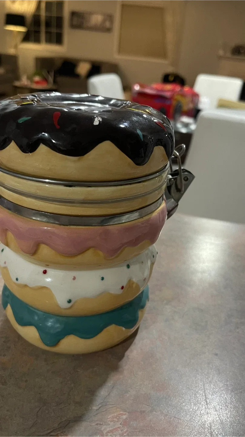 Donut Shaped Ceramic Jar