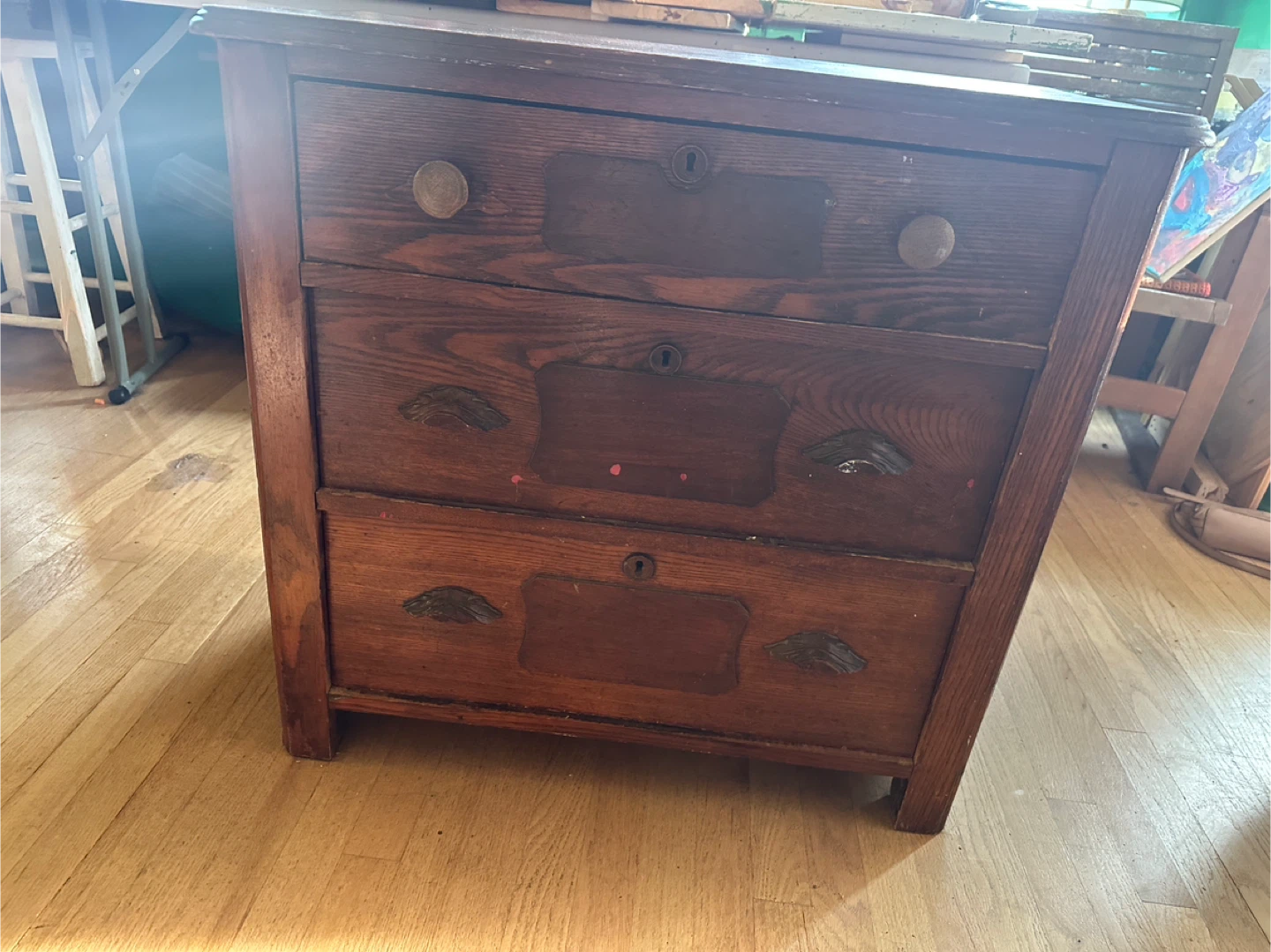 Vintage Wooden 3-Drawer Chest - photo 3