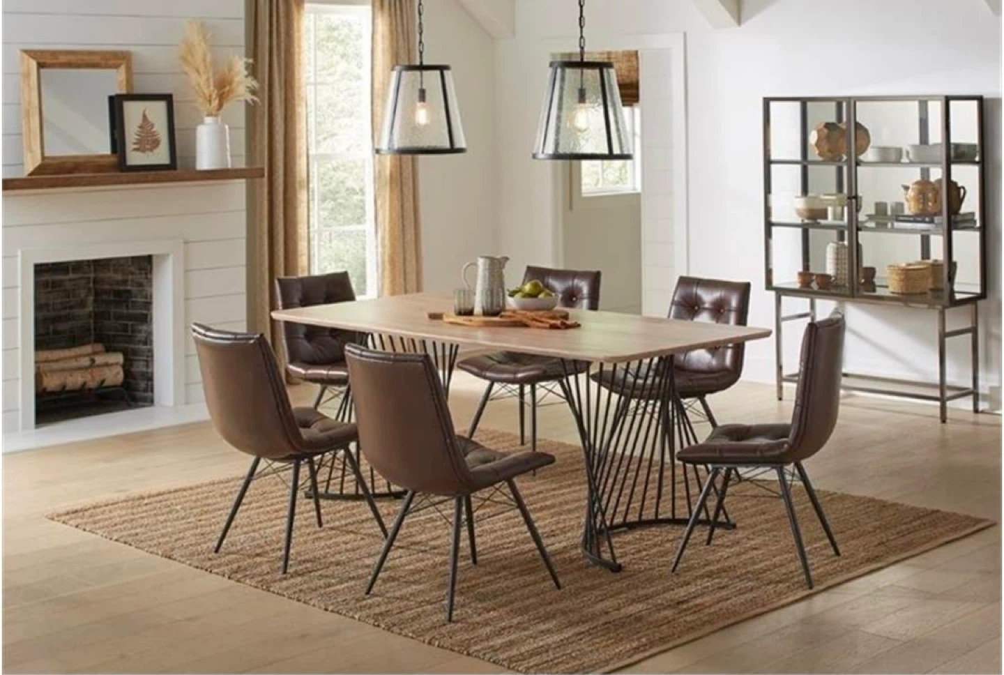 New Dining wood theme black base dining table - photo 2