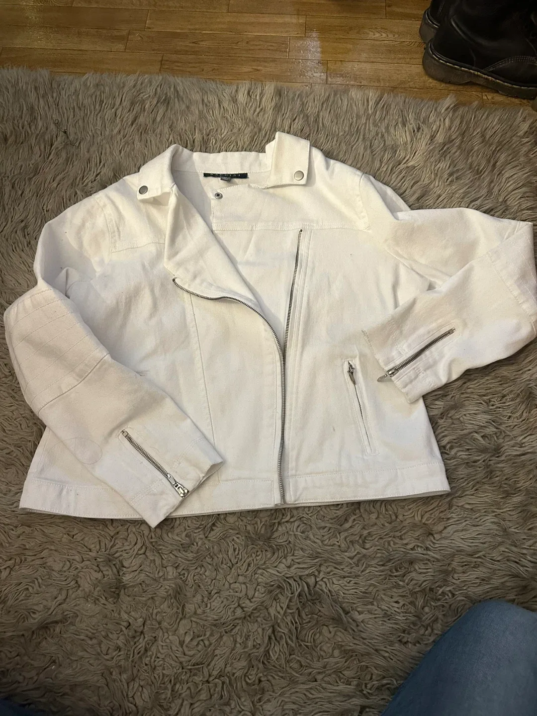 Baccini White Moto Jacket - XL