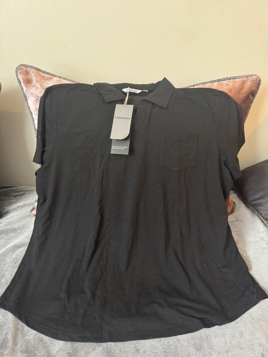 Vanneirsa Black Polo Shirt - New with Tags